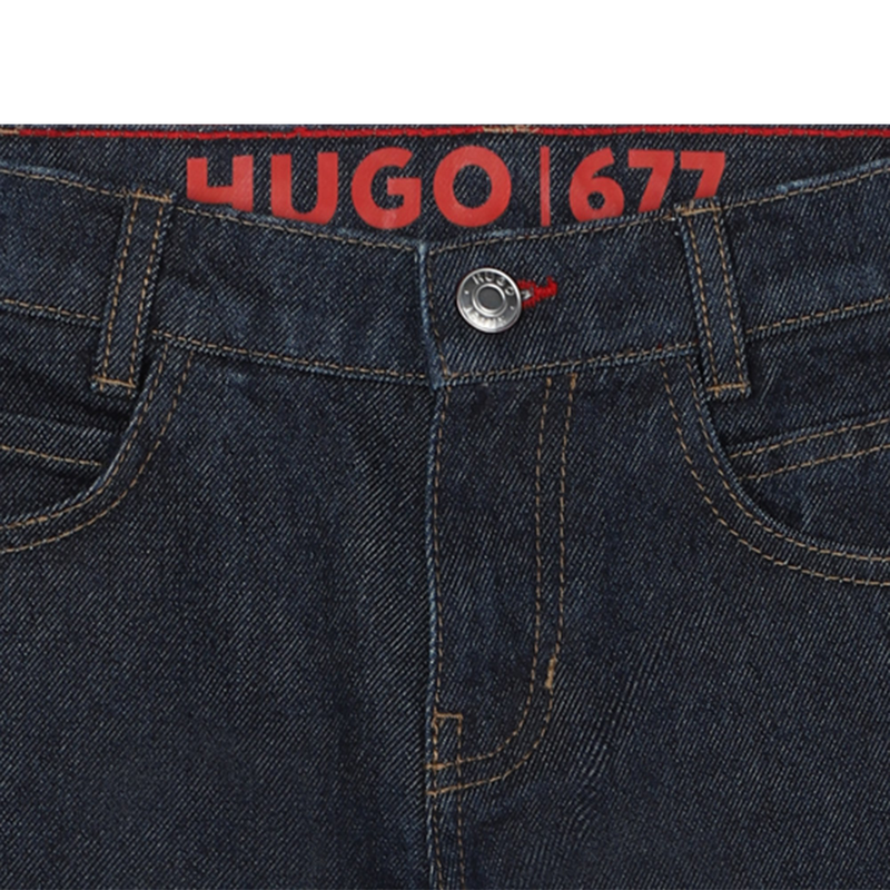 Straight-Cut Cotton Jeans HUGO 
                        BOY