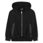 Hooded cardigan, BLACK, hi-res