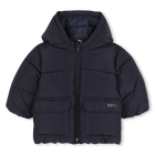 Hooded down jacket, NAVY, hi-res