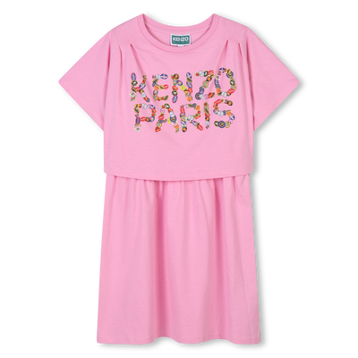 2-in-1 Logo print dress KENZO KIDS GIRL