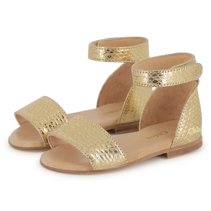 Leather sandals with straps CHLOE 
                        GIRL