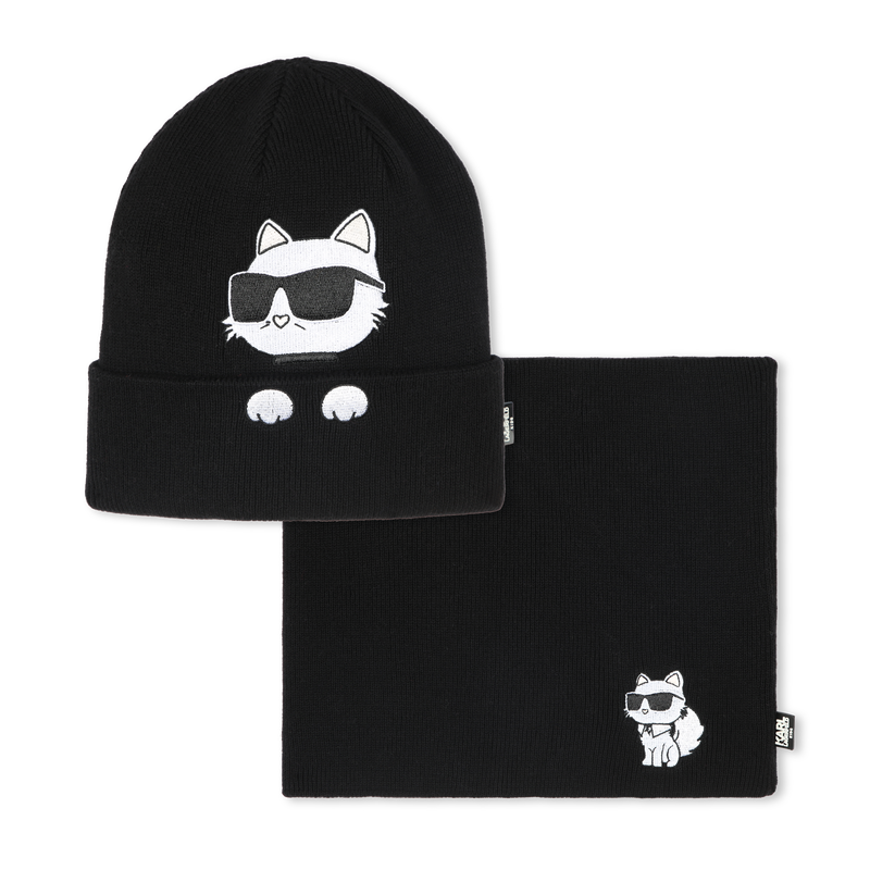 Hat and neck warmer set KARL LAGERFELD KIDS 
                        GIRL