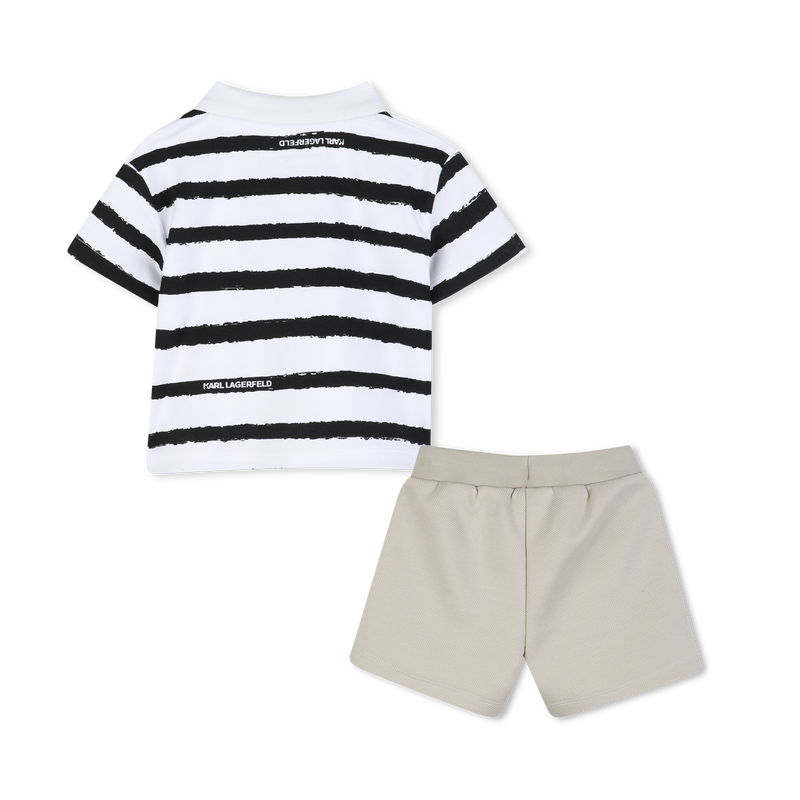 POLO AND SHORTS SET KARL LAGERFELD KIDS 
                        BOY