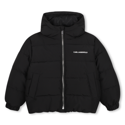 Hooded down jacket KARL LAGERFELD KIDS BOY