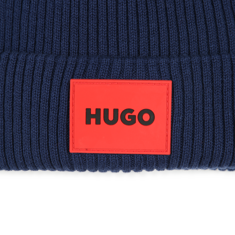 Knitted cotton hat HUGO 
                        UNISEX