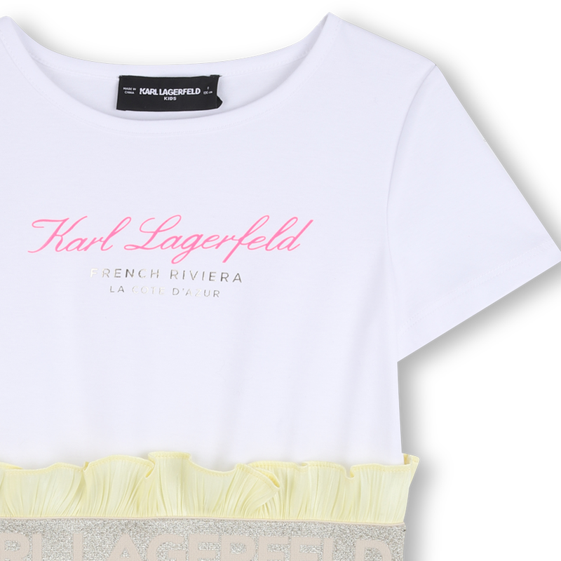BI-MATERIAL SHORT SLEEVE DRESS KARL LAGERFELD KIDS 
                        GIRL