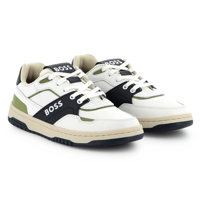 Dual-fabric lace-up trainers BOSS 
                        BOY