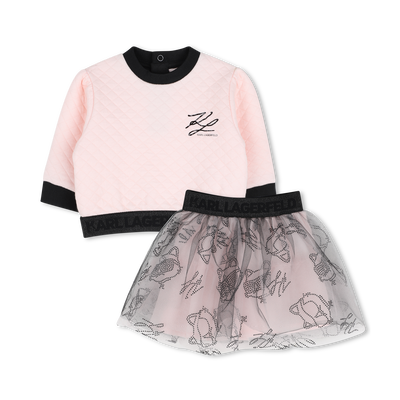 Sweatshirt and skirt set KARL LAGERFELD KIDS GIRL