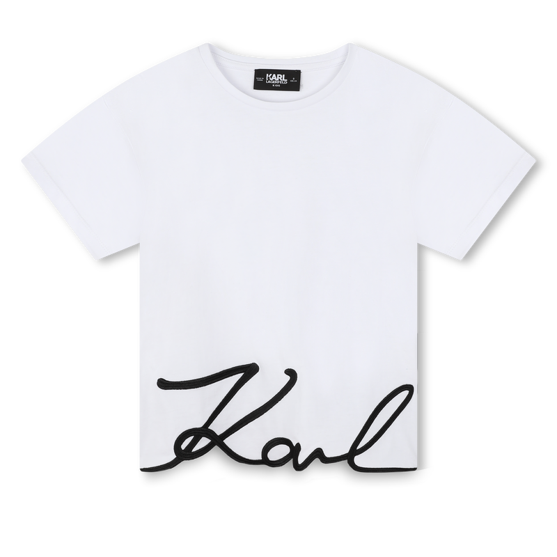 T-shirt with logo embroidery KARL LAGERFELD KIDS 
                        GIRL