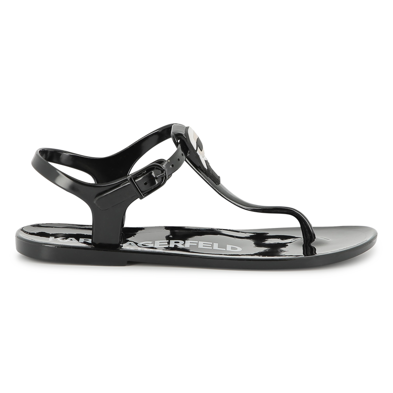 Buckled sandals with badge KARL LAGERFELD KIDS 
                        GIRL
