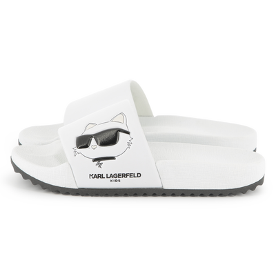 Sliders with raised print KARL LAGERFELD KIDS GIRL