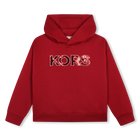 Hooded sweatshirt, DARK RED, hi-res