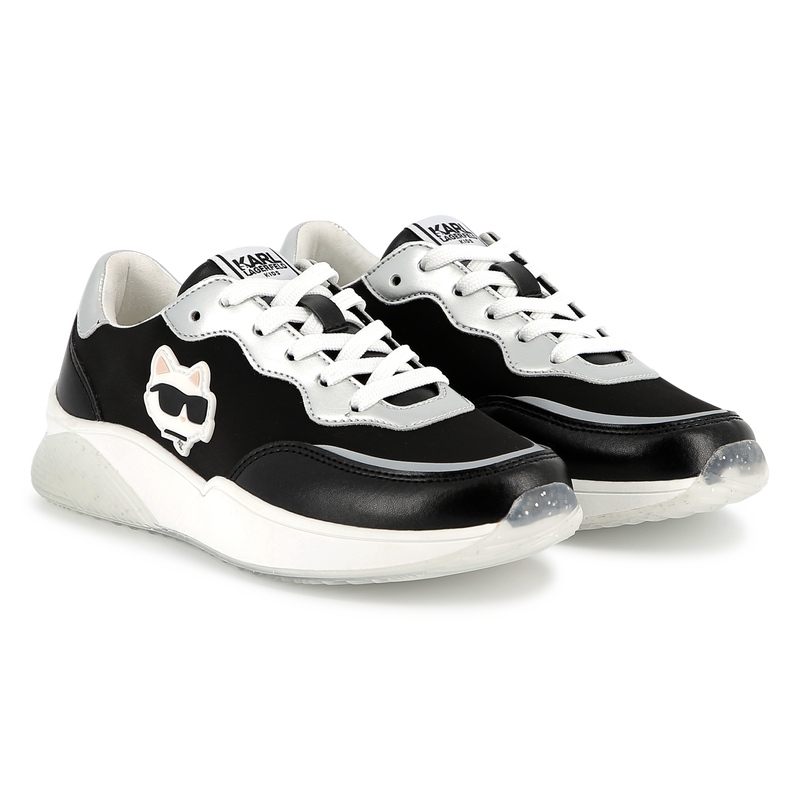 Lace-up trainers with badge KARL LAGERFELD KIDS 
                        GIRL