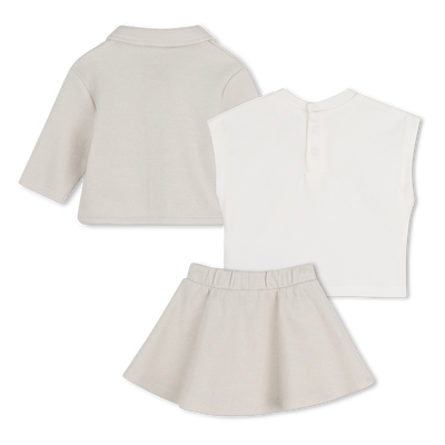 CARDIGAN, SKIRT AND T-SHIRT SET MICHAEL KORS GIRL