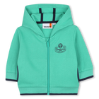 Hooded jogging cardigan, WATER GARDEN, hi-res