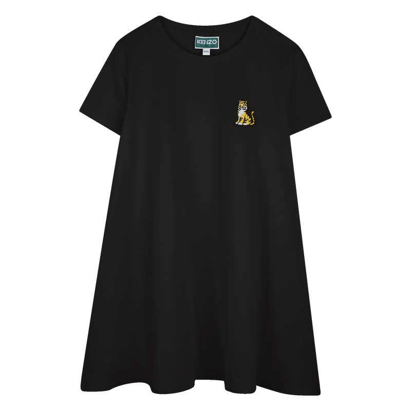 Embroidered badge flared dress KENZO KIDS 
                        GIRL