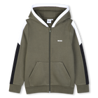 Hooded cardigan, OLIVE NIGHT, hi-res