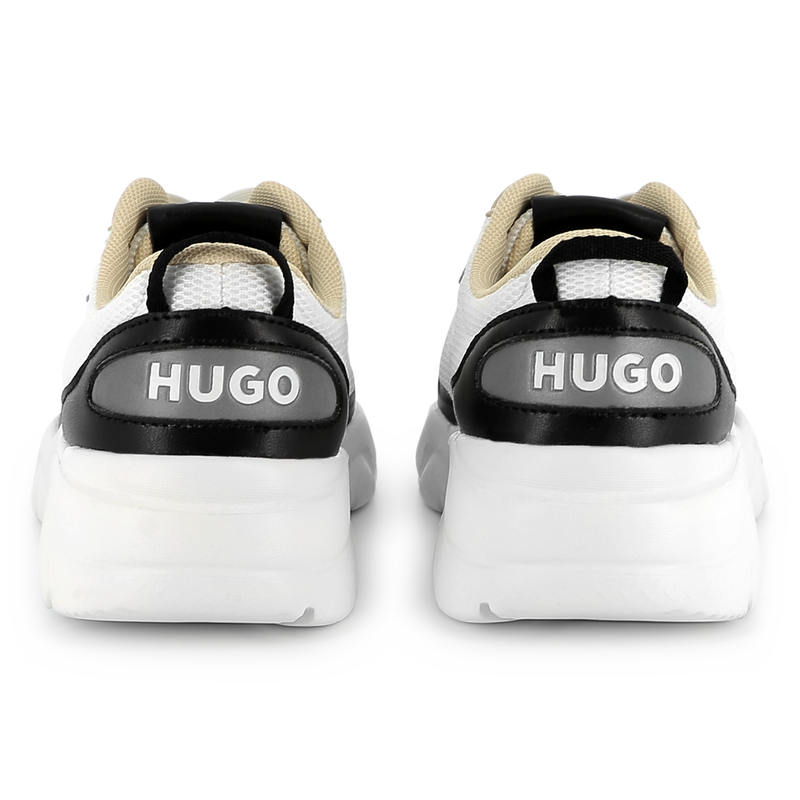 Bi-material lace-up trainers HUGO 
                        BOY