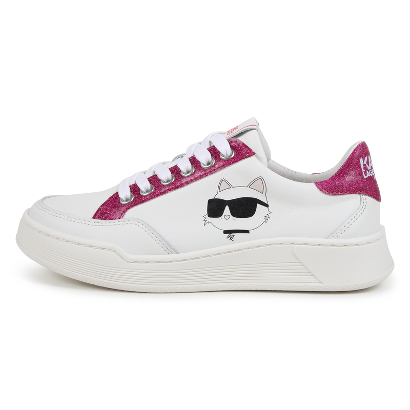 Leather lace-up trainers KARL LAGERFELD KIDS 
                        GIRL