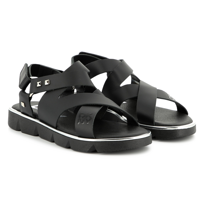 Leather hook-and-loop sandals DKNY 
                        GIRL