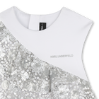 Bi-material ceremonial dress KARL LAGERFELD KIDS 
                    GIRL