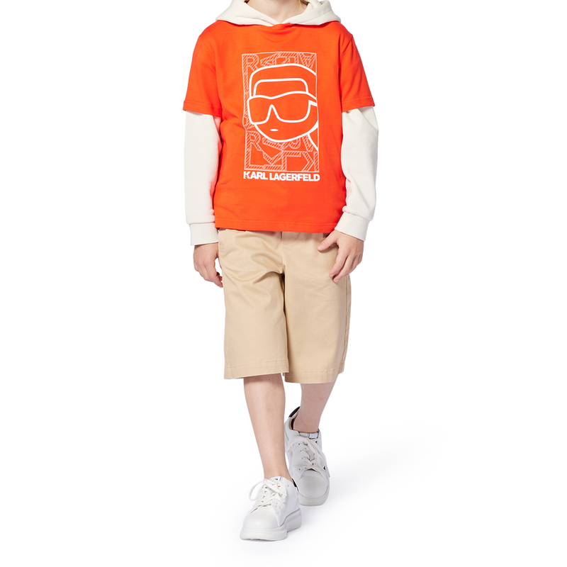 Twill Bermuda shorts KARL LAGERFELD KIDS 
                        BOY
