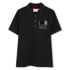 Short-sleeved polo shirt, BLACK, hi-res
