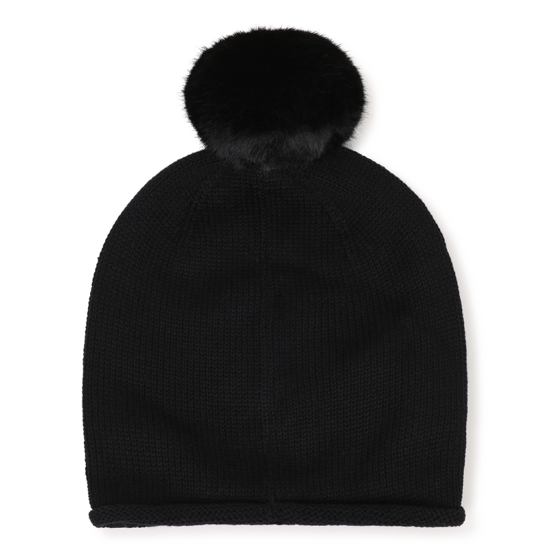 Pom-pom beanie KARL LAGERFELD KIDS 
                        GIRL