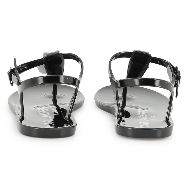 Buckled sandals with badge KARL LAGERFELD KIDS 
                        GIRL