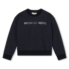 Glittery sweatshirt, NAVY, hi-res