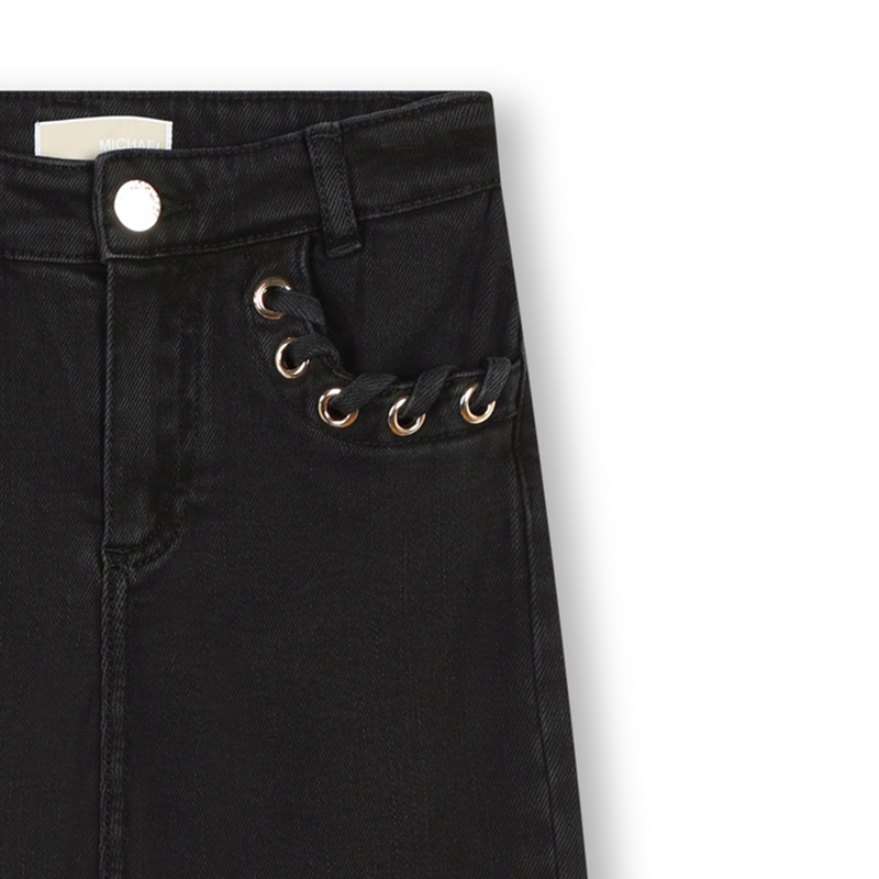 Wide-leg jeans with eyelets MICHAEL KORS 
                        GIRL