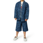 Printed denim Bermuda shorts KENZO KIDS 
                    BOY