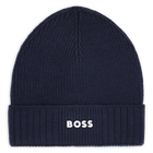 Knitted hat with logo, NAVY, hi-res