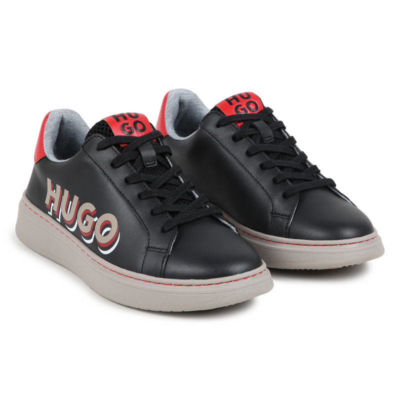 Lace-up leather trainers HUGO 
                        BOY