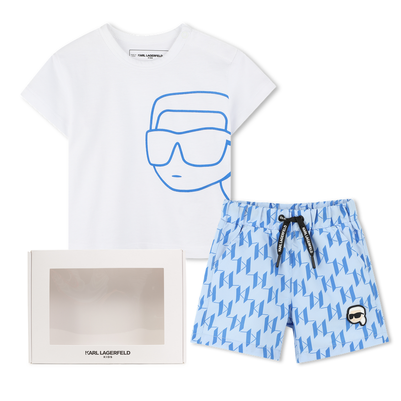 Shorts and T-shirt set KARL LAGERFELD KIDS 
                        BOY