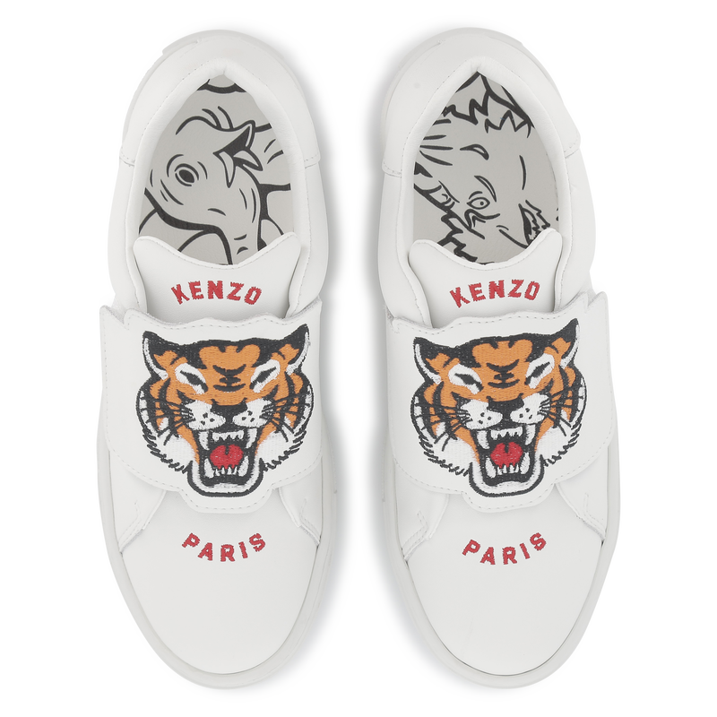 Leather hook-and-loop trainers KENZO KIDS 
                        UNISEX
