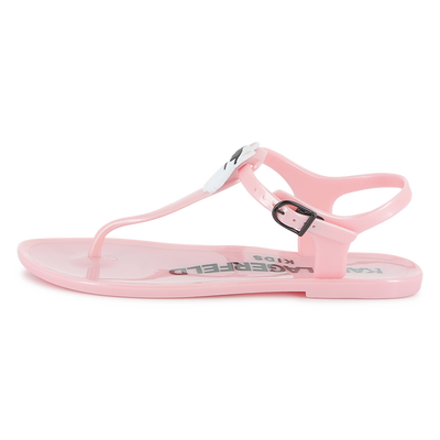 Buckled sandals with badge KARL LAGERFELD KIDS GIRL