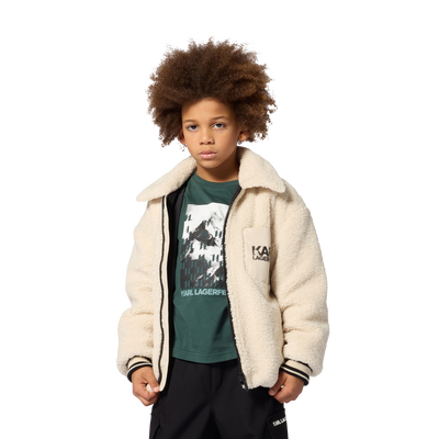 Sherpa jacket KARL LAGERFELD KIDS BOY
