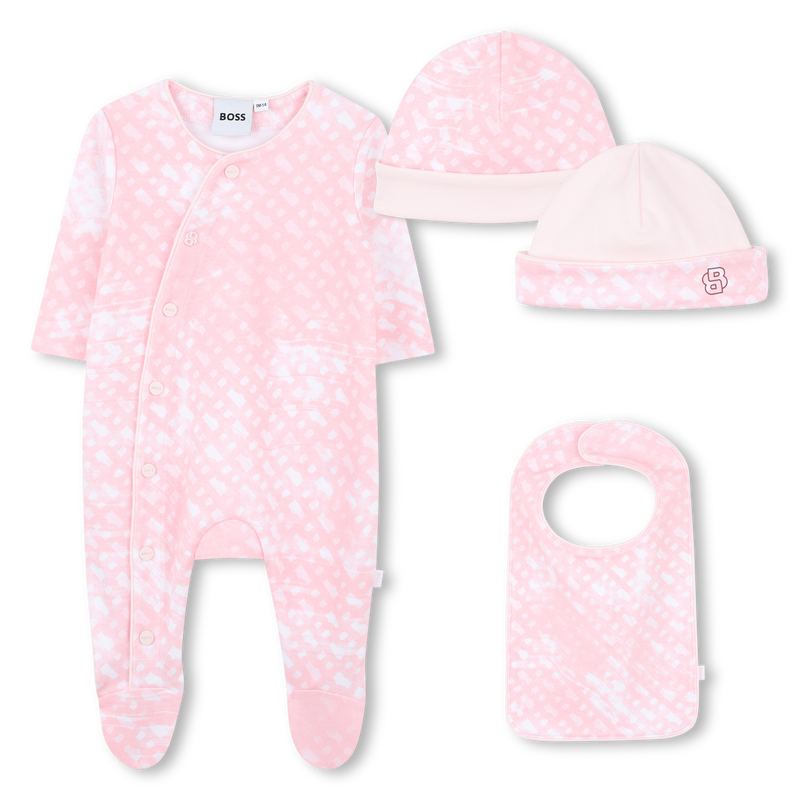 Pajama, bib and hat set BOSS 
                        GIRL