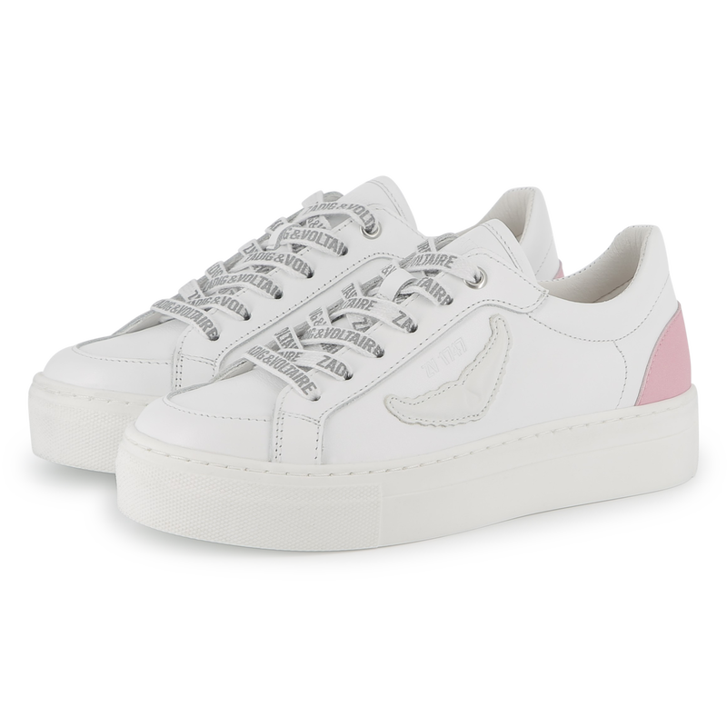 Lace-up leather trainers