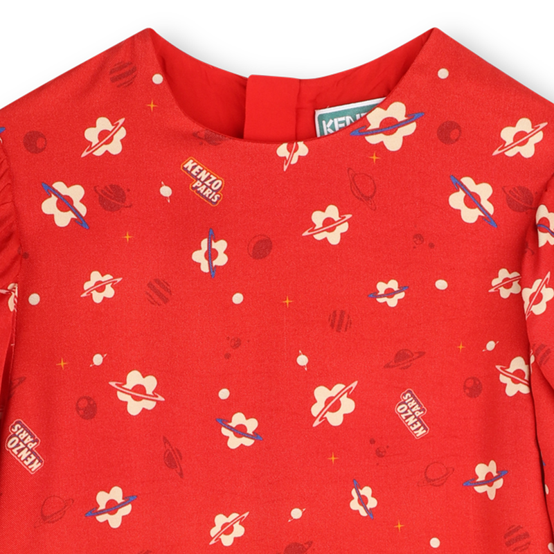 Dress with short puffed sleeves KENZO KIDS 
                        GIRL