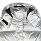 Silver hooded down jacket KARL LAGERFELD KIDS 
                    GIRL