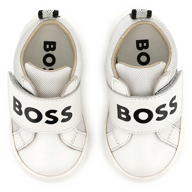 Leather hook-and-loop trainers BOSS 
                        BOY
