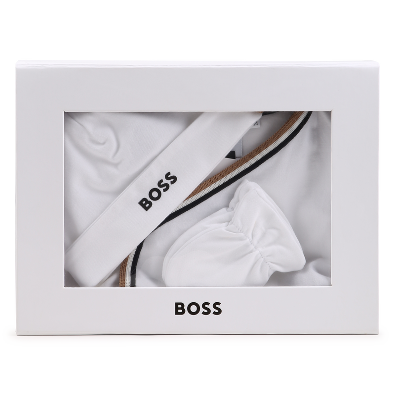 PYJAMA + BODYSUIT + BEANIE + MITTENS SET BOSS 
                        BOY