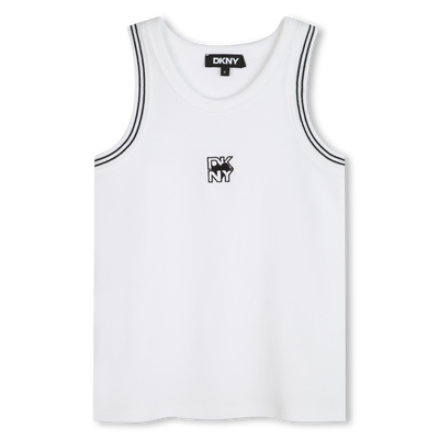Ribbed embroidered vest top DKNY GIRL