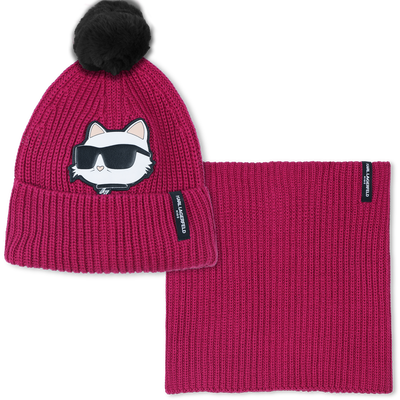 Hat + neck warmer set KARL LAGERFELD KIDS GIRL