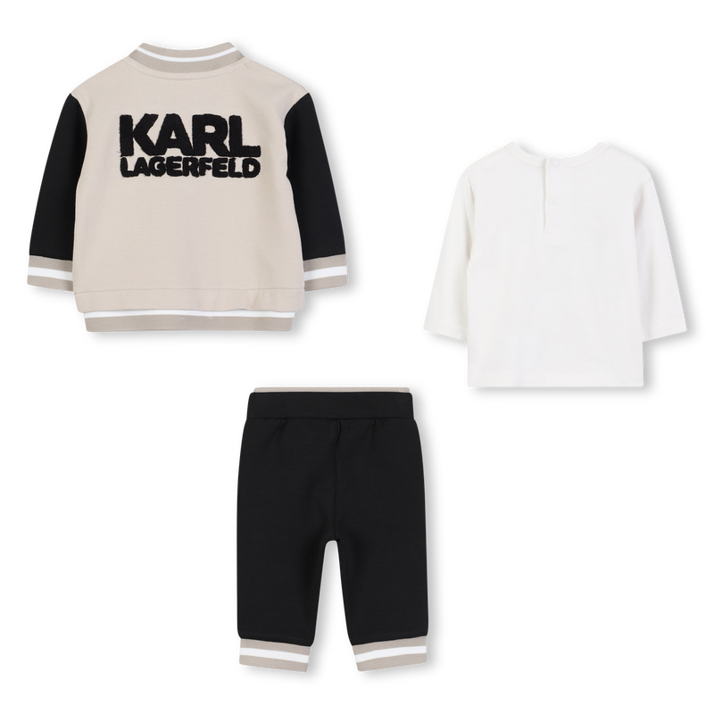 Cardigan and pants set in double jersey KARL LAGERFELD KIDS 
                        BOY