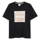 Short-sleeved T-shirt, BLACK, hi-res