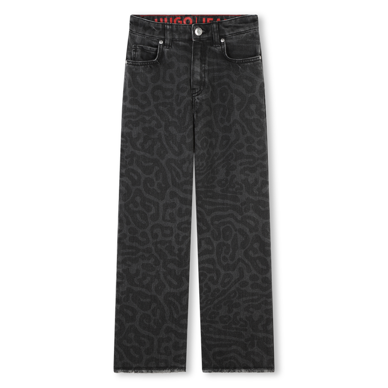 Printed jeans with raw edges HUGO 
                        GIRL