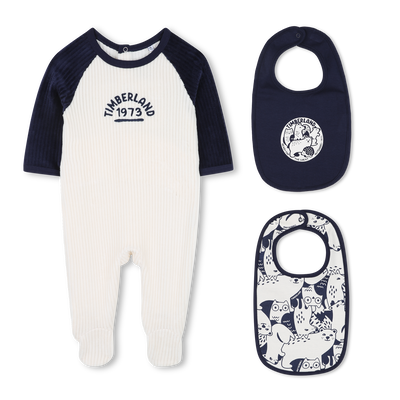Printed pajamas and two bibs TIMBERLAND BOY
